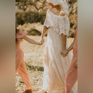 Vici Cream Lace Maxi Dress